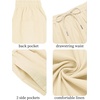 image:imageCOOFANDY Mens Cotton Linen Harem Pants Drawstring Casual Cropped Trousers Lightweight Loose Beach Yoga Pants with PocketsBeige