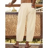 image:imageCOOFANDY Mens Cotton Linen Harem Pants Drawstring Casual Cropped Trousers Lightweight Loose Beach Yoga Pants with PocketsBeige