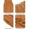 image:imageCOOFANDY Mens Cotton Linen Harem Pants Drawstring Casual Cropped Trousers Lightweight Loose Beach Yoga Pants with PocketsBrown