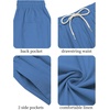 image:imageCOOFANDY Mens Cotton Linen Harem Pants Drawstring Casual Cropped Trousers Lightweight Loose Beach Yoga Pants with PocketsDark Blue