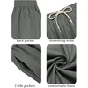 image:imageCOOFANDY Mens Cotton Linen Harem Pants Drawstring Casual Cropped Trousers Lightweight Loose Beach Yoga Pants with PocketsDark Grey