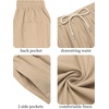 image:imageCOOFANDY Mens Cotton Linen Harem Pants Drawstring Casual Cropped Trousers Lightweight Loose Beach Yoga Pants with PocketsLight Brown