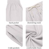 image:imageCOOFANDY Mens Cotton Linen Harem Pants Drawstring Casual Cropped Trousers Lightweight Loose Beach Yoga Pants with PocketsLight Grey