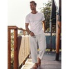 image:imageCOOFANDY Mens Cotton Linen Harem Pants Drawstring Casual Cropped Trousers Lightweight Loose Beach Yoga Pants with PocketsLight Grey