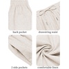 image:imageCOOFANDY Mens Cotton Linen Harem Pants Drawstring Casual Cropped Trousers Lightweight Loose Beach Yoga Pants with PocketsLinen Khaki