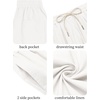 image:imageCOOFANDY Mens Cotton Linen Harem Pants Drawstring Casual Cropped Trousers Lightweight Loose Beach Yoga Pants with PocketsWhite