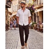 image:imageCOOFANDY Mens Cotton Linen Pants Casual Drawstring Summer Beach Pants Lightweight Linen Dress TrousersBrown