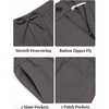 image:imageCOOFANDY Mens Cotton Linen Pants Casual Drawstring Summer Beach Pants Lightweight Linen Dress TrousersDark Grey