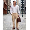 image:imageCOOFANDY Mens Cotton Linen Pants Casual Drawstring Summer Beach Pants Lightweight Linen Dress TrousersDark Khaki