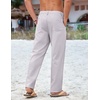 image:imageCOOFANDY Mens Cotton Linen Pants Casual Drawstring Summer Beach Pants Lightweight Linen Dress TrousersLight Grey