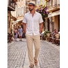 image:imageCOOFANDY Mens Cotton Linen Pants Casual Drawstring Summer Beach Pants Lightweight Linen Dress TrousersLight Khaki