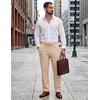 image:imageCOOFANDY Mens Cotton Linen Pants Casual Drawstring Summer Beach Pants Lightweight Linen Dress TrousersLight Khaki
