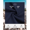 image:imageCOOFANDY Mens Cotton Linen Pants Casual Drawstring Summer Beach Pants Lightweight Linen Dress TrousersNavy Blue