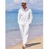 image:imageCOOFANDY Mens Cotton Linen Pants Casual Harem Pants Elastic Waist Beach Boho Yoga Trousers1white