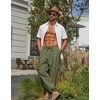 image:imageCOOFANDY Mens Cotton Linen Pants Casual Harem Pants Elastic Waist Beach Boho Yoga TrousersArmy Green