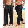 image:imageCOOFANDY Mens Cotton Linen Pants Casual Harem Pants Elastic Waist Beach Boho Yoga TrousersBlack