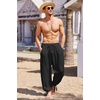 image:imageCOOFANDY Mens Cotton Linen Pants Casual Harem Pants Elastic Waist Beach Boho Yoga TrousersBlack