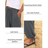 image:imageCOOFANDY Mens Cotton Linen Pants Casual Harem Pants Elastic Waist Beach Boho Yoga TrousersDark Grey