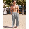 image:imageCOOFANDY Mens Cotton Linen Pants Casual Harem Pants Elastic Waist Beach Boho Yoga TrousersGrey