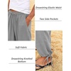 image:imageCOOFANDY Mens Cotton Linen Pants Casual Harem Pants Elastic Waist Beach Boho Yoga TrousersGrey