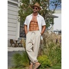 image:imageCOOFANDY Mens Cotton Linen Pants Casual Harem Pants Elastic Waist Beach Boho Yoga TrousersKhaki