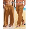 image:imageCOOFANDY Mens Cotton Linen Pants Casual Harem Pants Elastic Waist Beach Boho Yoga TrousersLight Brown