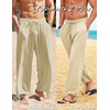 image:imageCOOFANDY Mens Cotton Linen Pants Casual Harem Pants Elastic Waist Beach Boho Yoga TrousersLight Khaki