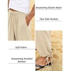 image:imageCOOFANDY Mens Cotton Linen Pants Casual Harem Pants Elastic Waist Beach Boho Yoga TrousersLight Khaki