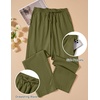 image:imageCOOFANDY Mens Cotton Linen Pants Lightweight Casual Linen Dress Pants Drawstring Summer Beach TrousersArmy Green