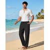 image:imageCOOFANDY Mens Cotton Linen Pants Lightweight Casual Linen Dress Pants Drawstring Summer Beach TrousersBlack