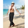 image:imageCOOFANDY Mens Cotton Linen Pants Lightweight Casual Linen Dress Pants Drawstring Summer Beach TrousersBlack