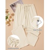 image:imageCOOFANDY Mens Cotton Linen Pants Lightweight Casual Linen Dress Pants Drawstring Summer Beach TrousersCream