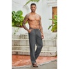 image:imageCOOFANDY Mens Cotton Linen Pants Lightweight Casual Linen Dress Pants Drawstring Summer Beach TrousersDark Grey