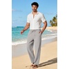 image:imageCOOFANDY Mens Cotton Linen Pants Lightweight Casual Linen Dress Pants Drawstring Summer Beach TrousersLight Grey