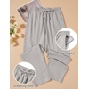 image:imageCOOFANDY Mens Cotton Linen Pants Lightweight Casual Linen Dress Pants Drawstring Summer Beach TrousersLight Grey