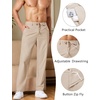 image:imageCOOFANDY Mens Cotton Linen Pants Relaxed Fit Casual Drawstring Dress Pants Beach Summer Lightweight TrousersBeige