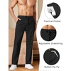 image:imageCOOFANDY Mens Cotton Linen Pants Relaxed Fit Casual Drawstring Dress Pants Beach Summer Lightweight TrousersBlack