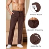 image:imageCOOFANDY Mens Cotton Linen Pants Relaxed Fit Casual Drawstring Dress Pants Beach Summer Lightweight TrousersCoffee