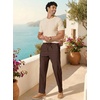 image:imageCOOFANDY Mens Cotton Linen Pants Relaxed Fit Casual Drawstring Dress Pants Beach Summer Lightweight TrousersCoffee