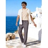 image:imageCOOFANDY Mens Cotton Linen Pants Relaxed Fit Casual Drawstring Dress Pants Beach Summer Lightweight TrousersDark Grey