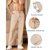 image:imageCOOFANDY Mens Cotton Linen Pants Relaxed Fit Casual Drawstring Dress Pants Beach Summer Lightweight TrousersKhaki