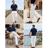 image:imageCOOFANDY Mens Cotton Linen Pants Relaxed Fit Casual Drawstring Dress Pants Beach Summer Lightweight TrousersWhite
