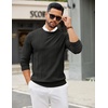 image:imageCOOFANDY Mens Crew Neck Sweater Long Sleeve Ribbed Knit Dress Sweaters Casual Slim Fit PulloverBlack