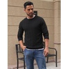 image:imageCOOFANDY Mens Crew Neck Sweater Long Sleeve Ribbed Knit Dress Sweaters Casual Slim Fit PulloverBlack