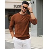 image:imageCOOFANDY Mens Crew Neck Sweater Long Sleeve Ribbed Knit Dress Sweaters Casual Slim Fit PulloverCaramel