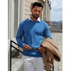 image:imageCOOFANDY Mens Crew Neck Sweater Long Sleeve Ribbed Knit Dress Sweaters Casual Slim Fit PulloverDark Blue