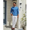 image:imageCOOFANDY Mens Crew Neck Sweater Long Sleeve Ribbed Knit Dress Sweaters Casual Slim Fit PulloverDark Blue