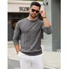 image:imageCOOFANDY Mens Crew Neck Sweater Long Sleeve Ribbed Knit Dress Sweaters Casual Slim Fit PulloverDark Grey