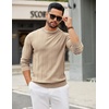image:imageCOOFANDY Mens Crew Neck Sweater Long Sleeve Ribbed Knit Dress Sweaters Casual Slim Fit PulloverKhaki