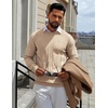 image:imageCOOFANDY Mens Crew Neck Sweater Long Sleeve Ribbed Knit Dress Sweaters Casual Slim Fit PulloverKhaki
